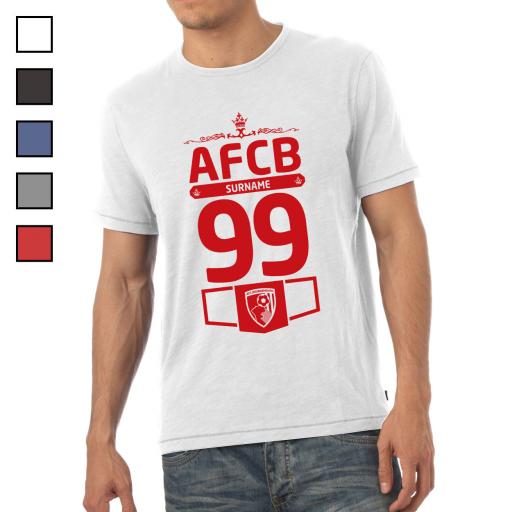 Personalised AFC Bournemouth Mens Club T-Shirt.