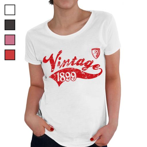 Personalised AFC Bournemouth Ladies Vintage T-Shirt.