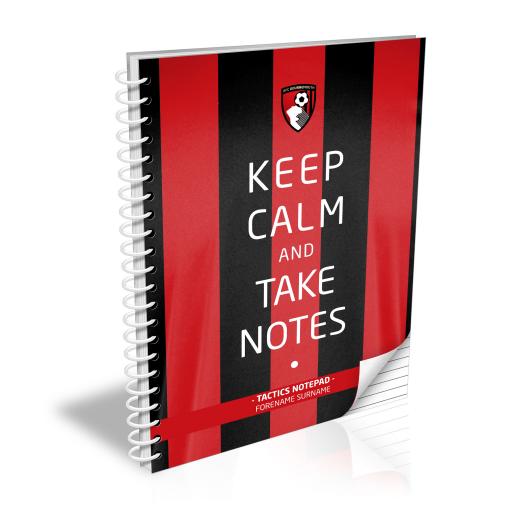 Personalised AFC Bournemouth Keep Calm Notebook.
