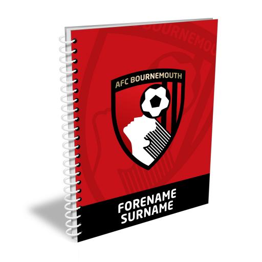 Personalised AFC Bournemouth Bold Crest Notebook.