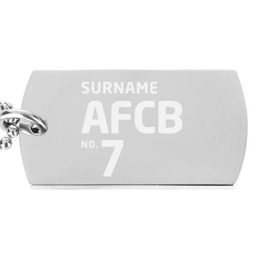 Personalised AFC Bournemouth Number Dog Tag Pendant.