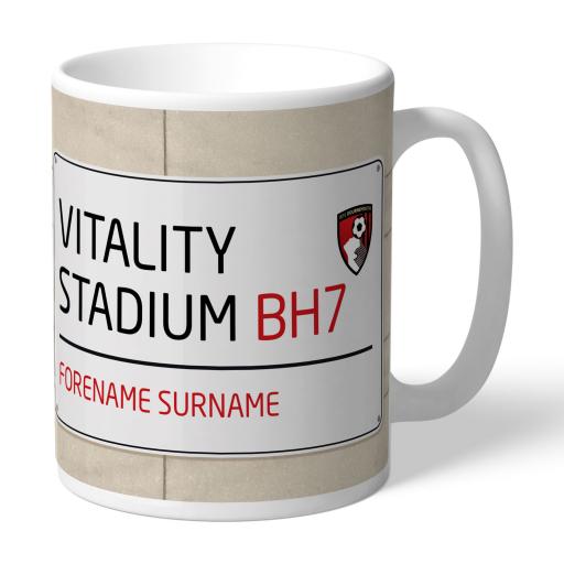 Personalised AFC Bournemouth Street Sign Mug.