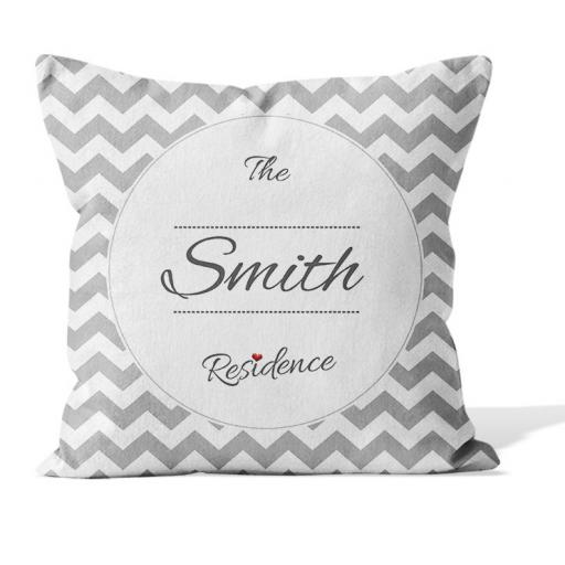 Personalised Residence  Cushion - Faux Suede - Double Sided print - 45cm x 45cm.
