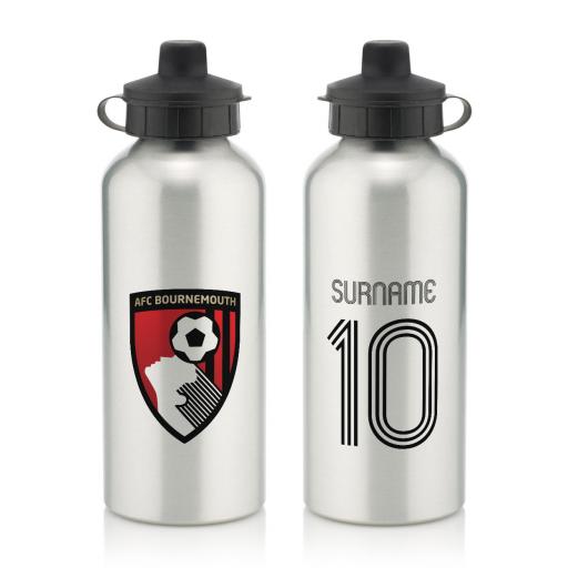 Personalised AFC Bournemouth Retro Shirt Water Bottle.