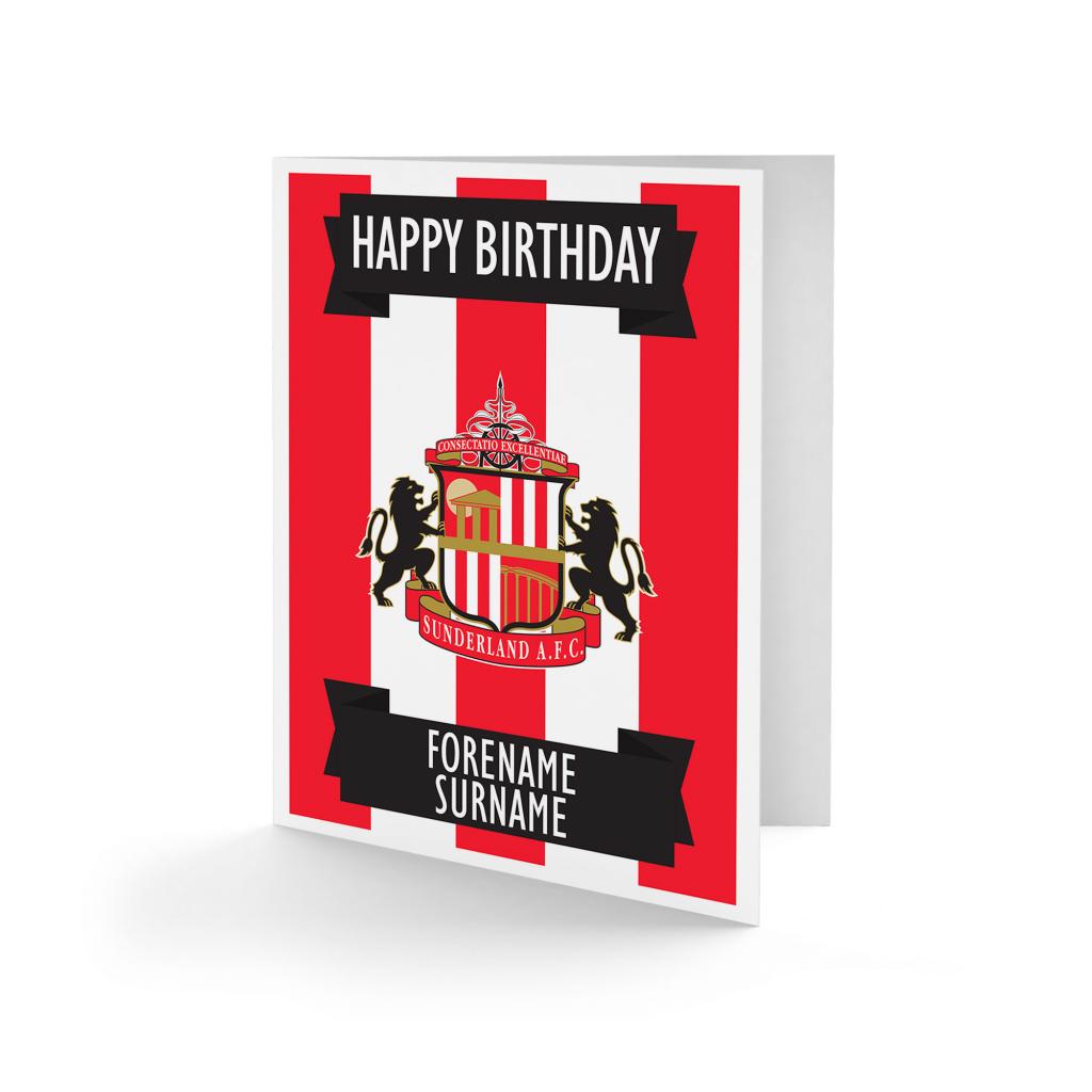 Personalised Sunderland AFC Crest Birthday Card.