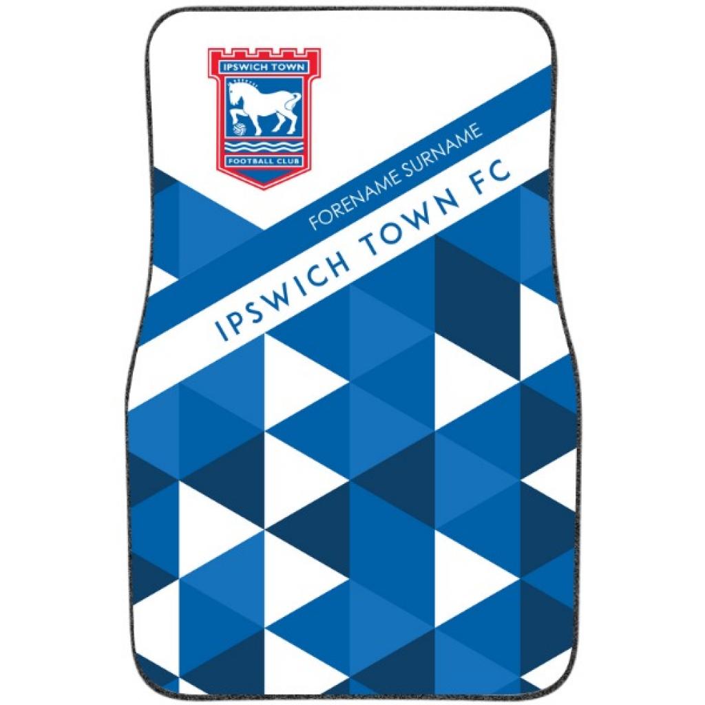 Personalised Ipswich Town FC Patterned Front Car Mat.