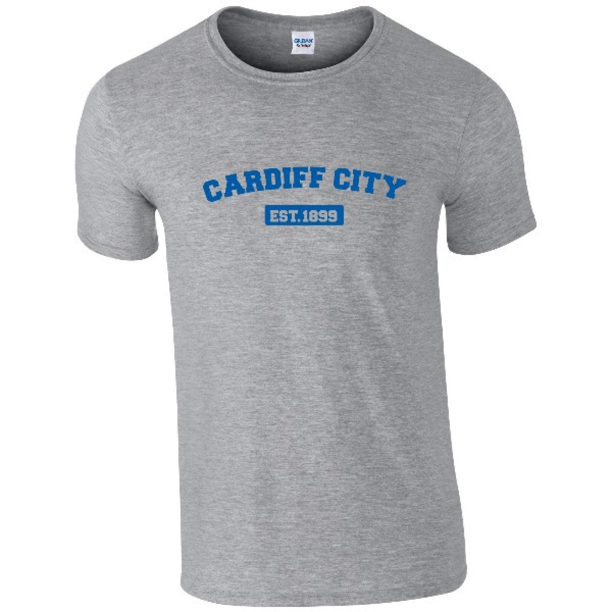 Personalised Cardiff City FC Varsity Established TShirt.