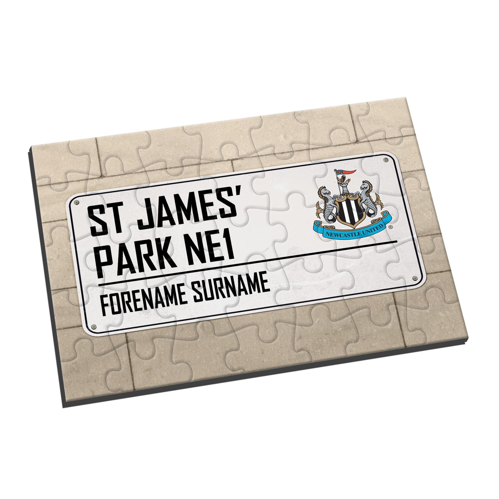 Personalised Newcastle United FC Street Sign Jigsaw.