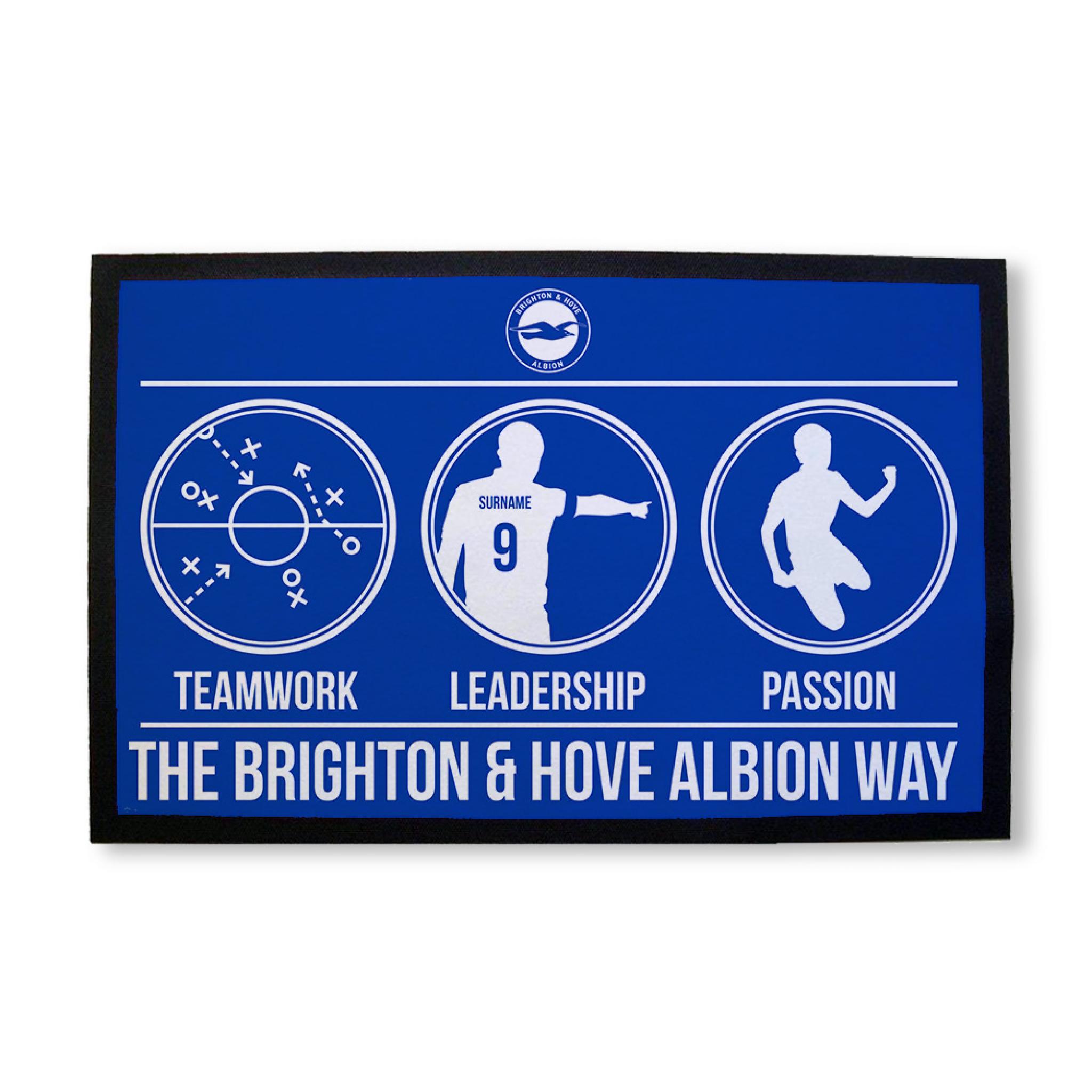 Personalised Door Mat Brighton & Hove Albion F.C PATTERNED 