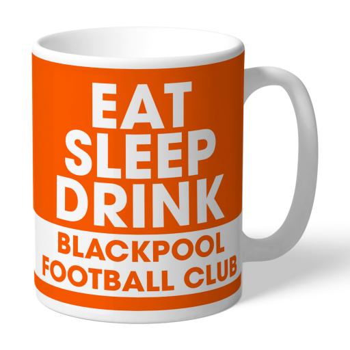 Personalised Blackpool FC Eat Sleep Drink Mug.