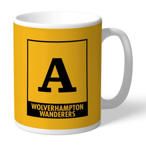 Personalised Wolves Monogram Mug.