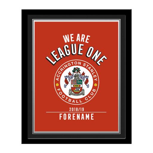 Personalised Accrington Stanley FC We Are League One Photo Framed.