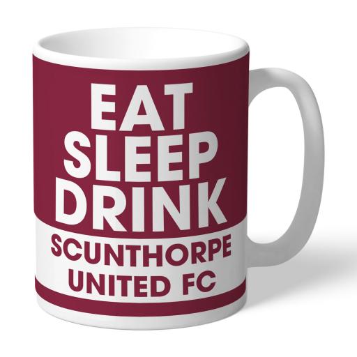 Personalised Scunthorpe United FC Eat Sleep Drink Mug.