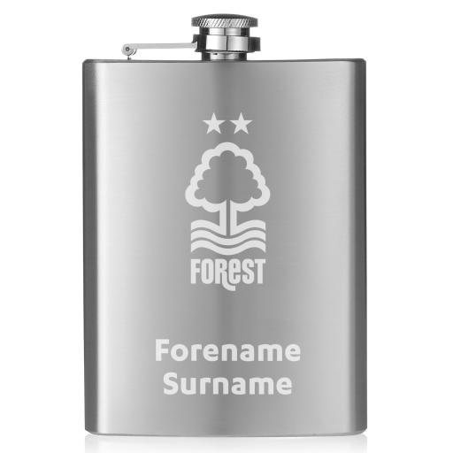 Personalised Nottingham Forest FC Crest Hip Flask.