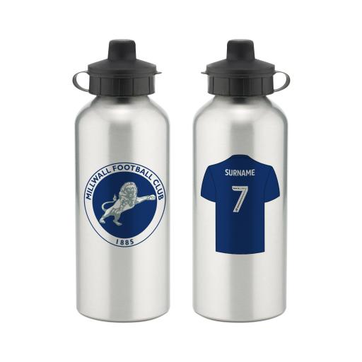 Personalised Millwall FC Aluminium Water Bottle.