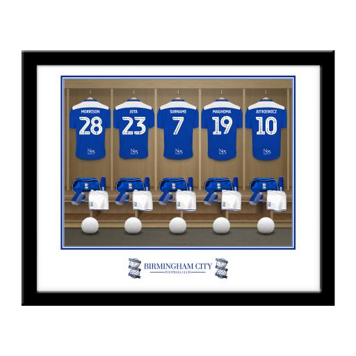 Personalised Birmingham City FC Dressing Room Framed Print.
