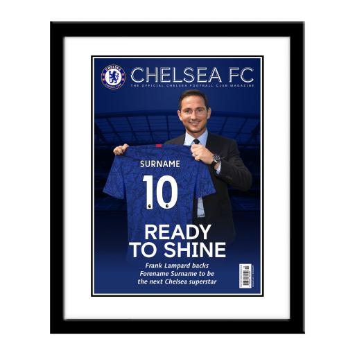 Personalised Chelsea FC Magazine Front Cover Framed Print.