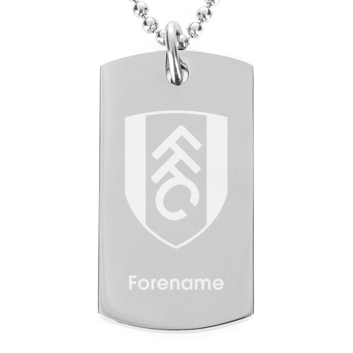 Personalised Fulham FC Crest Dog Tag Pendant.