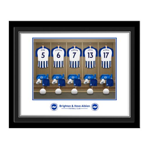 Personalised Brighton & Hove Albion FC Dressing Room Photo Framed.