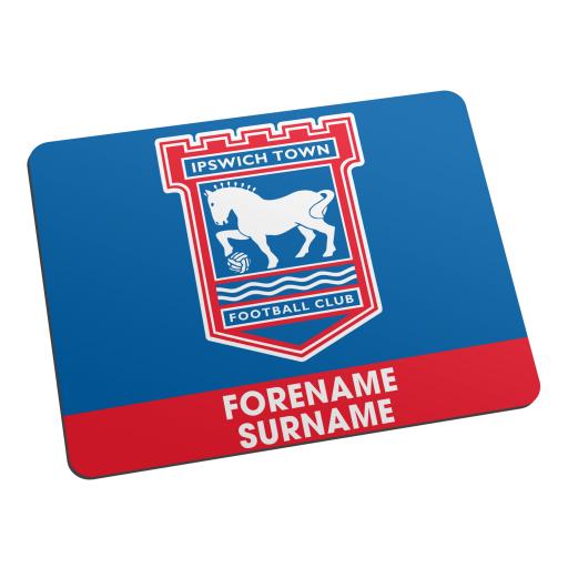 Personalised Ipswich Town FC Bold Crest Mouse Mat.
