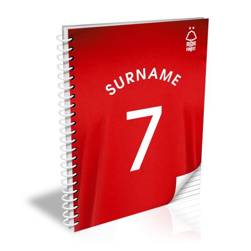 Personalised Nottingham Forest FC Shirt Notebook.