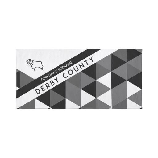 Derby County Personalised Towel - Geometric Design - 80 x 160