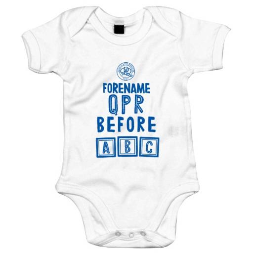 Personalised Queens Park Rangers FC Before ABC Baby Bodysuit.