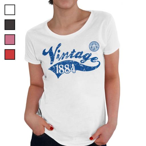 Personalised Leicester City FC Ladies Vintage T-Shirt.