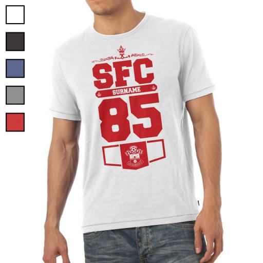Personalised Southampton FC Mens Club T-Shirt.