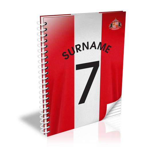 Personalised Sunderland AFC Shirt Notebook.