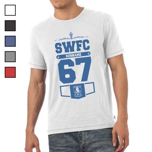Personalised Sheffield Wednesday FC Mens Club T-Shirt.