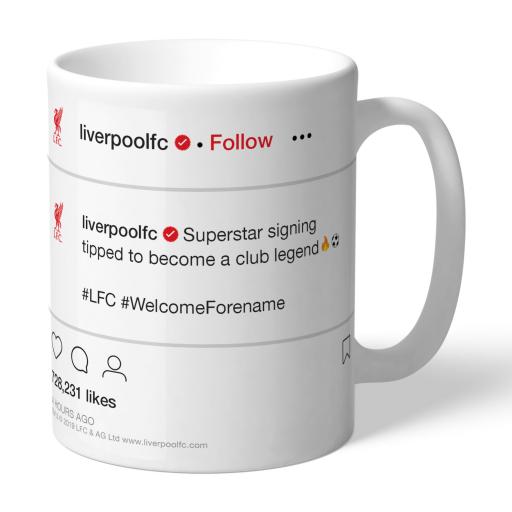 Personalised Liverpool FC Social Media Mug.