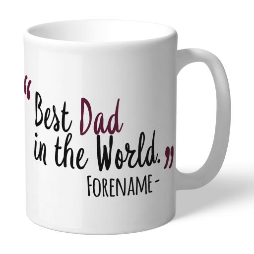 Personalised Burnley FC Best Dad In The World Mug.