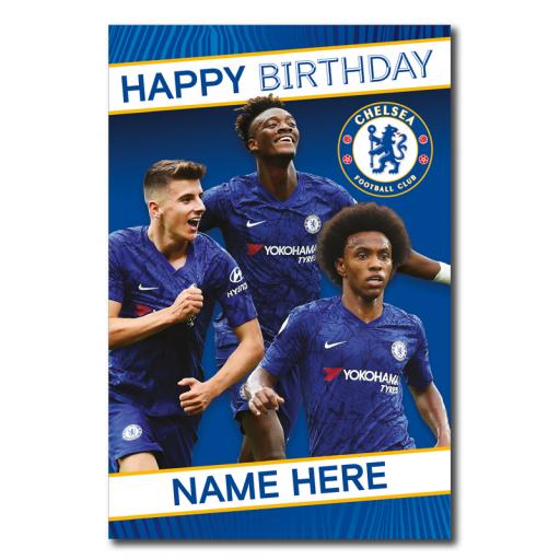 Personalised Chelsea Official Personalised Player Birthday Card.