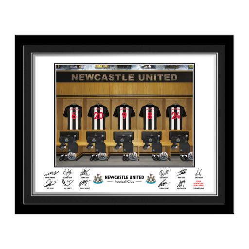 Personalised Newcastle United FC Dressing Room Photo Framed.