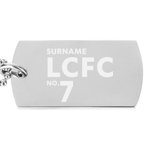 Personalised Leicester City FC Number Dog Tag Pendant.