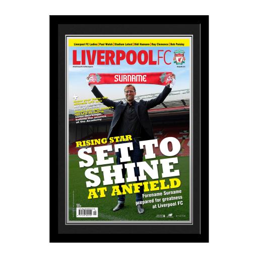 Personalised Liverpool FC Magazine Front Cover Photo Framed.
