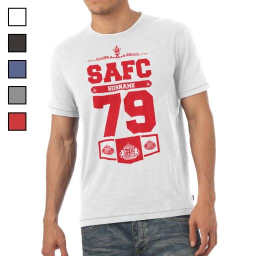 Personalised Sunderland AFC Mens Club T-Shirt.