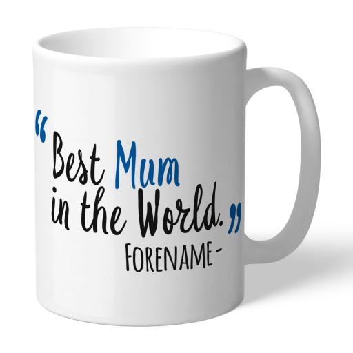 Personalised Cardiff City Best Mum In The World Mug.