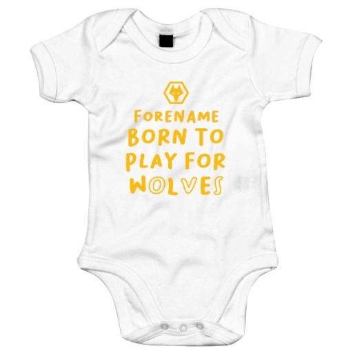 Personalised Wolves Born to Play Baby Bodysuit.