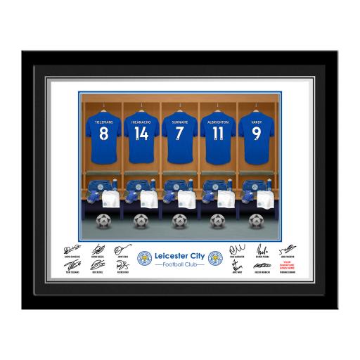 Personalised Leicester City FC Dressing Room Photo Framed.