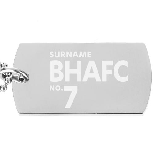 Personalised Brighton & Hove Albion FC Number Dog Tag Pendant.