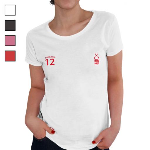 Personalised Nottingham Forest FC Ladies Sports T-Shirt.