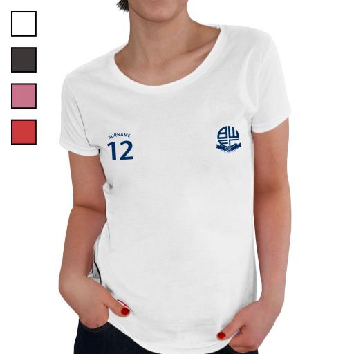 Personalised Bolton Wanderers FC Ladies Sports T-Shirt.
