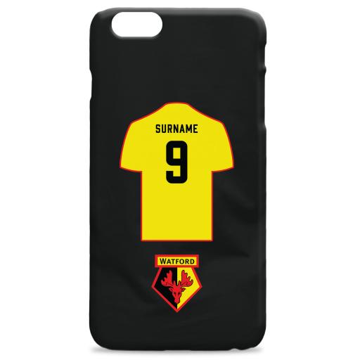 Personalised Watford FC Shirt Hard Back Phone Case.