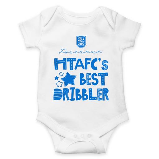 Personalised Huddersfield Town AFC Best Dribbler Baby Bodysuit.
