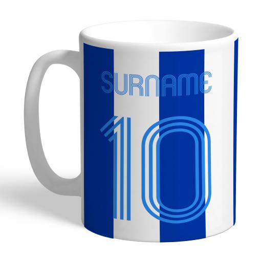 Personalised Brighton & Hove Albion FC Retro Shirt Mug.