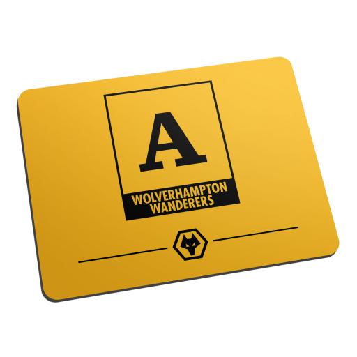 Personalised Wolves Monogram Mouse Mat.