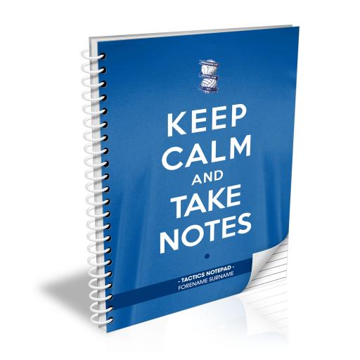 Personalised Birmingham City FC Keep Calm Notebook.