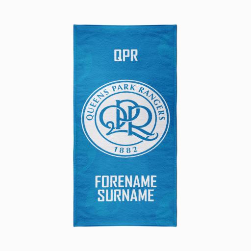 Personalised Queens Park Rangers FC Crest Design Towel - 70cm x 140cm.